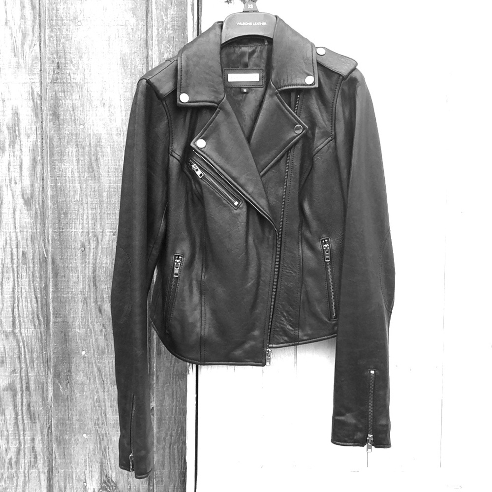 Wilsons Leather Black biker jacket